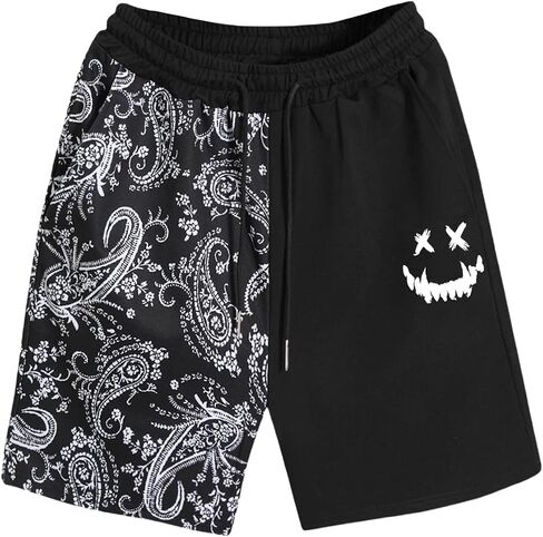 OYOANGLE Men's Graphic Drawstring Sport Shorts Athletic Gym Workout Shorts with Pocket in Saudi Arabia