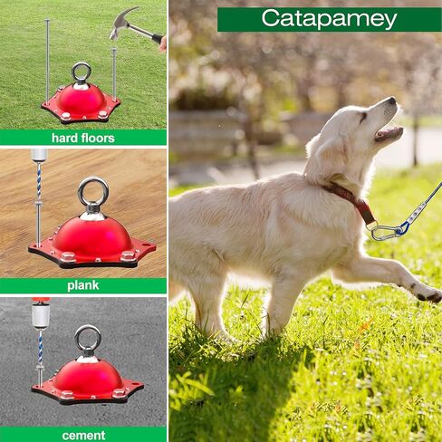 حصة التعادل الكلب (بدون كابل) ، 360 درجة دوار دوار المدى مرساة Dog عداء لسنوات مناسبة للكلاب الكبيرة التي تصل إلى 200 رطل حصة Dog لتوتر Long Leash و Cable-Dog Stakes for Outside in Kuwait