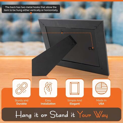 iFrame DIY Adjustable Easel Back for 8x10 Picture Frames – Solid Black Cardboard Display Stand for Photos, Art, Tiles & More, Tabletop Easel, Made in USA (Pack of 4) in Kuwait