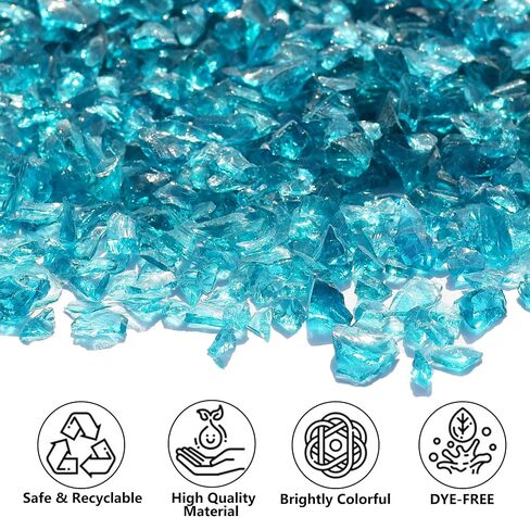 زجاج مكسور لفن الراتنج ، وحرف DIY ، والديكور المنزلي - 0.9 رطل قطع زجاجية مكسورة بيضاء 3-6 مم ، لحشو المزهرية ، وحفرة النار على الطاولة ، وصخور الحوض المائي in Kuwait