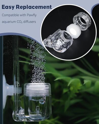 Pawfly CO2 Diffuser for Aquarium Plants, Clear Acrylic CO2 Atomizer Aquarium CO2 Diffuser with Ceramic Disc Bubble Counter and Suction Cup in Kuwait