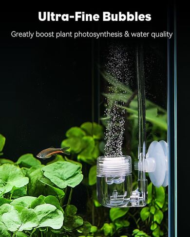 Pawfly CO2 Diffuser for Aquarium Plants, Clear Acrylic CO2 Atomizer Aquarium CO2 Diffuser with Ceramic Disc Bubble Counter and Suction Cup in Kuwait