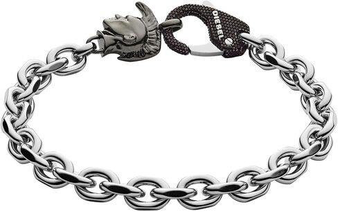 Diesel Men's Silver Stainless Steel Chain Bracelet (Model: DX1510040) in Saudi Arabia