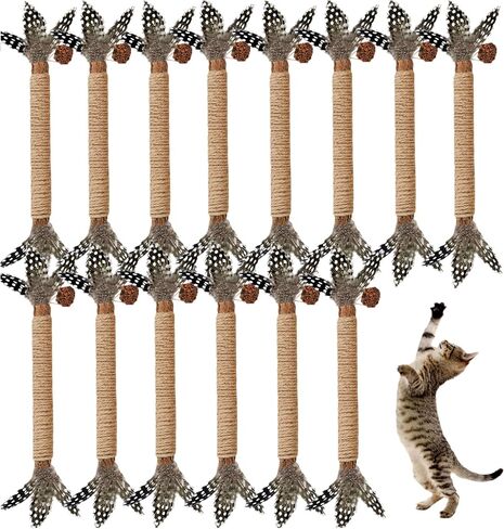 Cat Toys,3 Pack Silvervine Cat Feather Toy Kitten Chew Stick Catnip Treat with Bell for Cleaning Teeth Indoor Kitty Teaser Wand Molar Snack Interactive Pet Rabbit Bunny Hamster in Kuwait