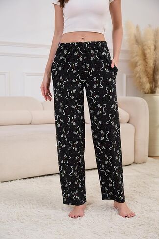بنطال بيجامة نسائي من PNAEONG خفيف الوزن ومريح مع جيوب. in Kuwait