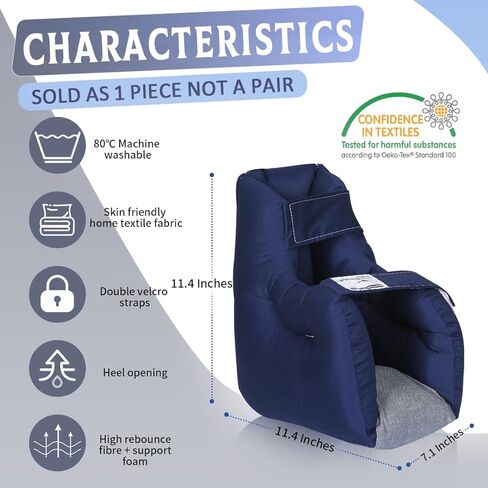 Heel Protectors for Pressure Sores Relief - Foot Pillow for Bed Sores with 2 Straps for Healing Therapy of Heel Pain and Injury Adult Size in Saudi Arabia