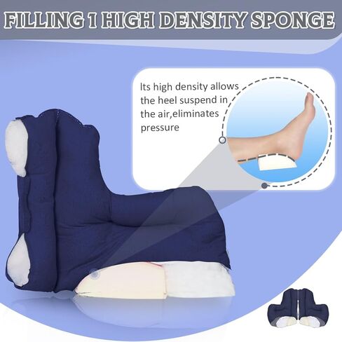 Heel Protectors for Pressure Sores Relief - Foot Pillow for Bed Sores with 2 Straps for Healing Therapy of Heel Pain and Injury Adult Size in Saudi Arabia