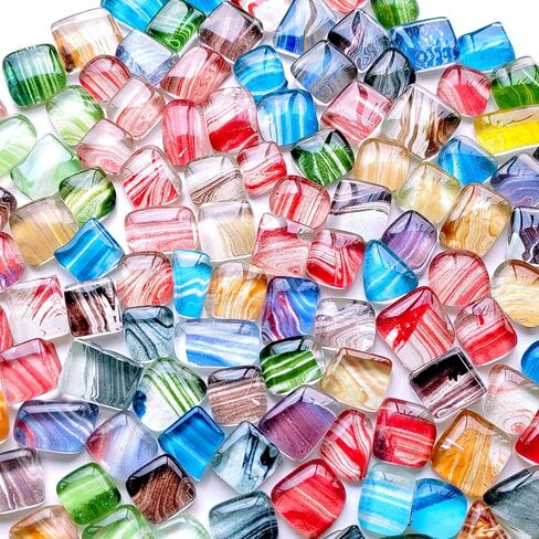 1.1LB Irregular Crystal Glass Mosaic Tiles, Silver White Color Tiles for Crafts Bulk, Mosaic Making, Decoration, and More in Kuwait