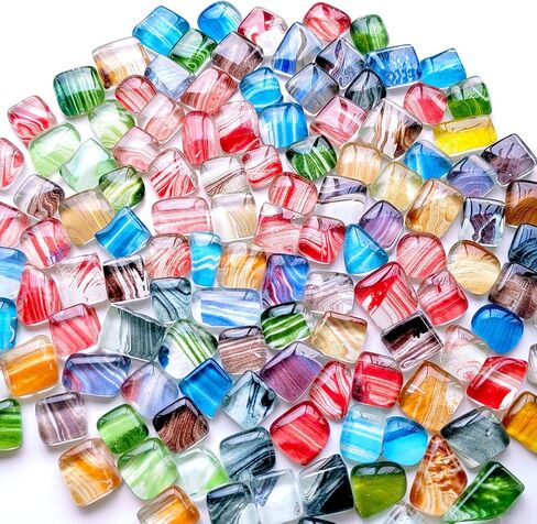 1.1LB Irregular Crystal Glass Mosaic Tiles, Silver White Color Tiles for Crafts Bulk, Mosaic Making, Decoration, and More in Kuwait