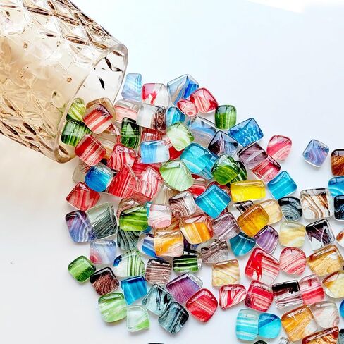 1.1LB Irregular Crystal Glass Mosaic Tiles, Silver White Color Tiles for Crafts Bulk, Mosaic Making, Decoration, and More in Kuwait