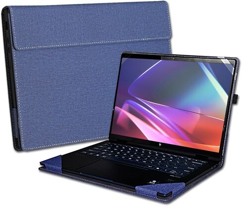 Cover Case for HP Envy x360 2-in-1 Laptop 14-FA 14z-FA & 14-fc 14t-fc &for HP Spectre x360 14-EU 14t-EU,PU Leather Protective Sleeve with Foldable Cooling Bracket (Dark Gray) in Kuwait
