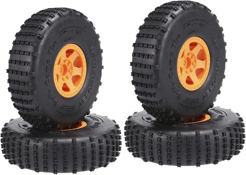 4PCS 2.2 inch Beadlock Plastic Wheel Rims 142mm Rubber Tyre Tires Set 12mm Hex Compatible with 1/10 RC Rock Buggy Crawler Car Axial SCX10 TRX4 Wraith 90018 RR10 Bomber (Black) in Kuwait