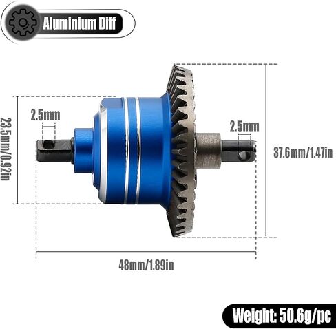 1/10 ترقيات التفاضلية الخلفية الأمامية Diff لـ 1/10 Traxxas Slash Rustler Stampede Hoss 4x4 VXL Ford 150，2PCS #45 الفولاذ الفولاذ ، تم استبداله #5381 #6882 #5379 (أحمر) in Kuwait