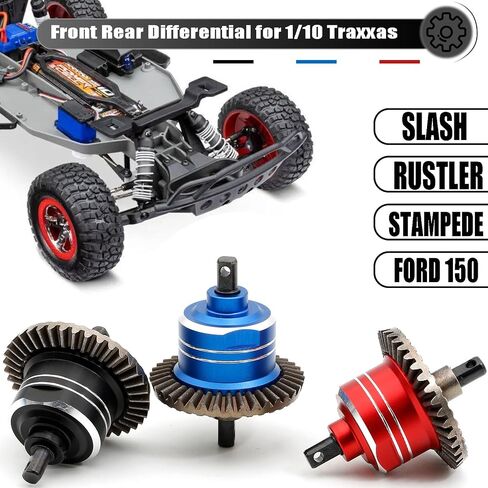1/10 ترقيات التفاضلية الخلفية الأمامية Diff لـ 1/10 Traxxas Slash Rustler Stampede Hoss 4x4 VXL Ford 150，2PCS #45 الفولاذ الفولاذ ، تم استبداله #5381 #6882 #5379 (أحمر) in Kuwait
