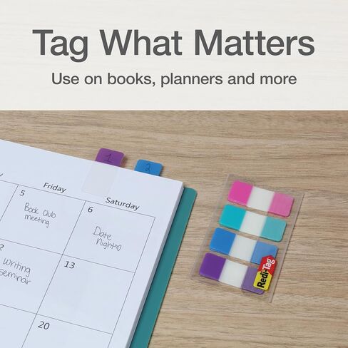 علامات تبويب كتابة Redi-tag ، علامات تبويب قابلة للتطوير للمجلدات والمخططين ، علامات منبثقة قابلة للإزالة ، 4 ألوان مهدئة ، 1 "× 1.5" ، 88 لكل حزمة (1006508) in Kuwait