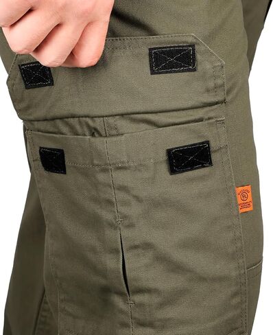 KONRECO FR Pants for Men Cargo Pockets Flame Resistant 7.5oz 100% Cotton Elastic Waist Work Pants in Kuwait