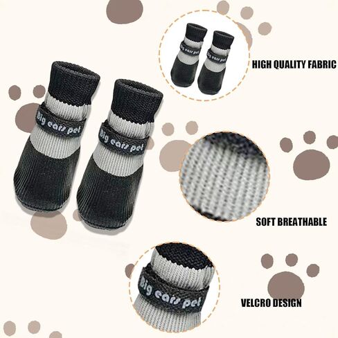 Anti Slip Dog Socks Boots, Dog Shoes for Paw Protection, Rain Snow Dog Booties Anti-Slip Dog Sock Paw Protector for Small Medium Dog Puppy (Red, 6 lb) in Kuwait