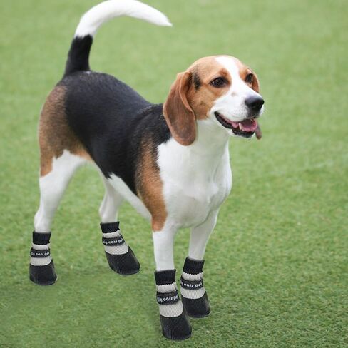 Anti Slip Dog Socks Boots, Dog Shoes for Paw Protection, Rain Snow Dog Booties Anti-Slip Dog Sock Paw Protector for Small Medium Dog Puppy (Red, 6 lb) in Kuwait