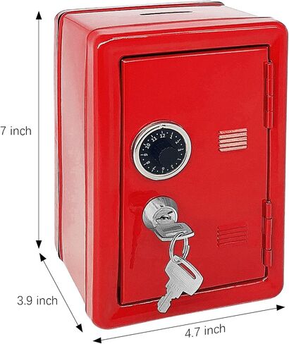 Kids' MKid Safe Piggy Bank, Metal Safe with Key, Money Saving Box for Children, Boys Girls Best Giftoney Banks (Blue, One Size) in Kuwait