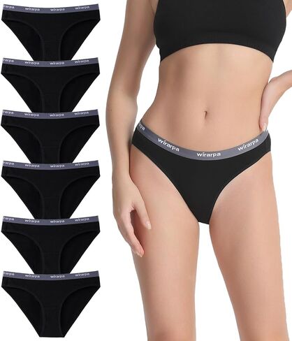 wirarpa Women's Bikini Panties No Panty Line Sexy Cotton Underwear 4/6 Pack in Kuwait