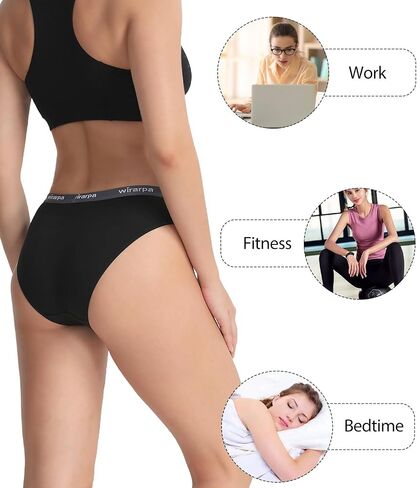 wirarpa Women's Bikini Panties No Panty Line Sexy Cotton Underwear 4/6 Pack in Kuwait