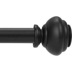 Curtain Rods for windows,1" Diameter Curtain Rod, 32-86" Standard Decorative Window Curtain Rod Set with Brackets for bathroom Kitchen Bedroom Window, Black