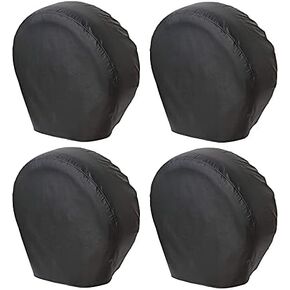RV Tire Covers 4 Pack, Waterproof Thickening Leather Tire Cover for RV Wheel Trailer Camper, Universal Fits Tire Diameters 40-42 inches, Black