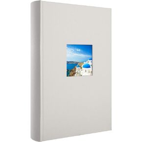 Luxury Fabric Photo Album 4x6 With Writing Space Acid Free Pockets Holds 300 Photos with Memo, 3 Per Pages Photobook Album for Wedding Vacation Family Beige