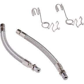 Pacific Dualies 18101 MAX EZ Air 7" Braided Stainless Steel Valve Stem Extensions with Small EZ Wire Clip For Ford E350/E450 Dually Trucks RVs Motorhomes with 2" Round Vent Holes