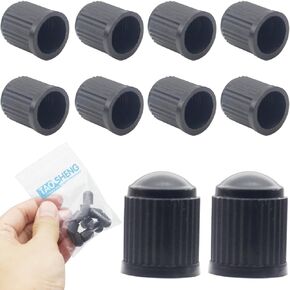 10Pcs Tyre Valve Caps, Universal Fit Plastic Dust Caps for Trucks Car Bikes Bicycles Motorbikes Prams Wheelbarrows Tires, 10 Pieces Black in Kuwait