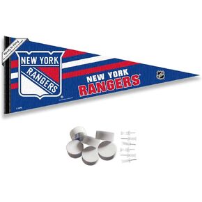 New York Rangers Pennant Flag and Wall Tack Pads Mounts