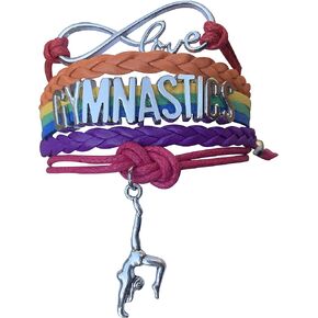 Infinity Collection Gymnastics Bracelet- Gymnastics Bracelet- Gymnastics Jewelry - Gift For Gymnast, Gymnastic Coaches & Teams (Rainbow)