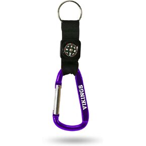 Rico NFL Navi-Biner Carabiner Key Chainnfl Navi-Biner Carabiner Key Chain, Black, Black, 7.25 x 2 x 0.5