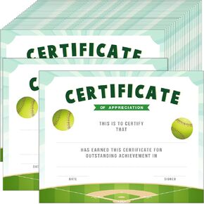 36 Pieces Sports Achievement Award Certificates of Appreciation Sport Certificates for Employee Teacher, 9.84 x 7.87 Inches(Basketball)