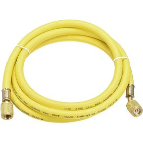 uxcell Refrigerant Charging Hose, 1/4 SAE Thread 5.91Ft Length 800PSI Tube HVAC Hoses, for Home Air Conditioner Refrigeration Maintenance, Yellow
