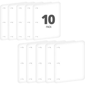 Full Page Flat Sheet Lifters, Letter Size 11 X 8.5 Inch, 3-Hole Binder Separators 4-1/4" Hole Spacing, Natural White (10 Pack)