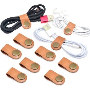 Stocking Stuffers for men 10 Pack Cord Organizer,Cord Holder,Cable Clips Leather,Cable Organizer USB Holder,Wire Organizer,Cord Keeper,Phone Cord Organizer Ties Mens Stocking Stuffers