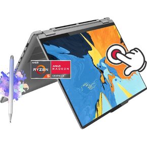Lenovo Yoga 7 AI 2-in-1 Touch Laptop, 16" WUXGA, AMD Ryzen 5 8640HS (Beat i7-1360P), LPDDR5 6400MHz, Backlit KB, FP Reader, Keypad, USB-C, Wi-Fi 6, HDMI, Win11 W/Pen (R5-8640HS| 8GB RAM | 1TB SSD)