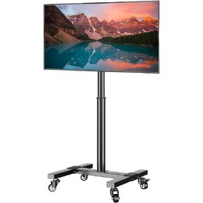 عربة تلفزيون متنقلة بعجلات لأجهزة تلفزيون LCD مسطحة/منحنية مقاس 13-40 بوصة، وحامل تلفزيون متدحرج/أرضي مع رف يصل إلى 44 رطلاً، وعربة تلفزيون قابلة لضبط الارتفاع بحد أقصى VESA 200x200 مم - معتمدة من UL- TC001 in Kuwait