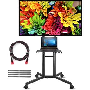 حامل تلفزيون Suptek المحمول مع عجلات ورف لشاشات LCD مقاس 32-70 بوصة وLED وبلازما وشاشة مسطحة بحد أقصى VESA 600x400 (ML5074-3) in Kuwait