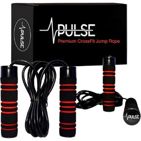 Weighted Jump Rope (1LB) With Memory Foam Handles and Thick Speed Cable - For fitness workouts at home, cardio, boxing and MMA, CrossFit, endurance training, Jumping Exercise. PULSE ATHLETICS.
