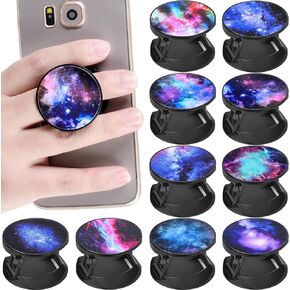 Weewooday 10 Pieces Phone Grip Holder Nebula Collapsible Phone Holder Self-Adhesive Sublimation Phone Holders for Smartphone and Tablets