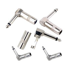 Lpdphanxfkx 1/4" 90 Degree Right Angle Plug, DIY Audio Plugs, 90 Degree Right Angle 6.35mm Heavy Duty TS Mono Male Solder Jack Connector for Welding Microphone Plug, Speaker, Guitar