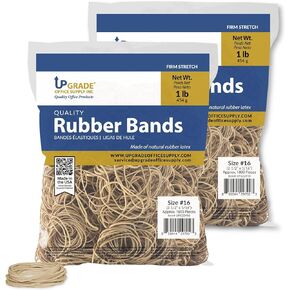 Upgrade Office Supply UPG22416 Rubber Bands, Size #16 (2-1/2 x 1/16), 1800 Bands, 1 lb Bag, USA