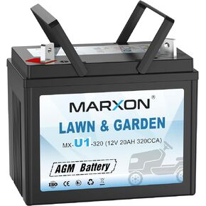 U1 AGM Battery 320CCA Starting Battery for Lawn, Tractors and Mowers, Compatible with John Deere, Toro, Cub Cadet, and Craftsman BCI Group U1 SLA