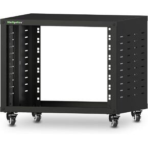 حامل رف خزانة دوار 8U مع عجلات، رف إطار مفتوح للصوت والفيديو، DJ، المسرح المنزلي، الشبكة، الخادم، الكمبيوتر in Kuwait