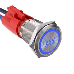 APIELE Interior Lights Switch, ON Off SPST Rocker Toggle Switch Stainless Steel 10A 12V 24VDC Pre-Wired 19MM 0.74" Install Sizefor Car Boat Truck (Interior Lights)