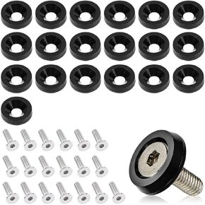 20PCS Aluminum Bumper Fender Washer Stainless Steel Bolts, Engine Bay Dress Up Fastener Kit, M6 JDM Fender Washer, Car Body Decoration Kit for Headlights Trunk License Plate Frame (Purple)