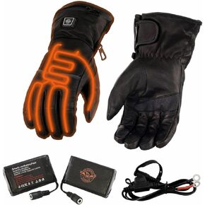 Milwaukee Leather MG7513SET Men’s Heated Winter Gloves for Motorcycle Ski Hunting w/Battery/Harness Wire and i-Touch - X-Large