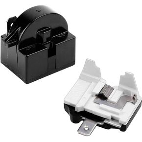 QP2-4.7 Starter Relay, QP2-4r7 Relay and Overload 1 Pin Refrigerator Starter Relay and 6750C-0005P Refrigerator Overload Protector, Mini Refrigerator Parts Compatible with LG Refrigerator Compressor